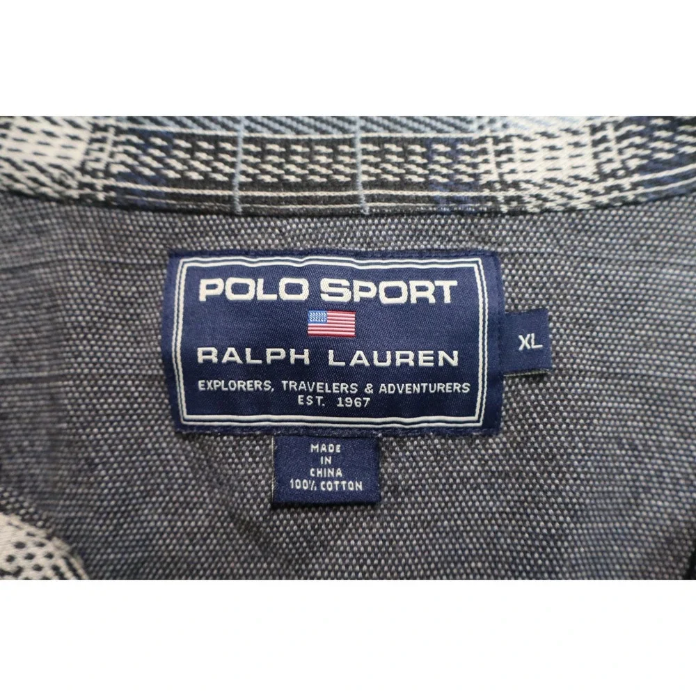 Vintage Ralph Lauren Polo Sport Soft Rugby Long Sleeve Shirt Size XL Plaid
